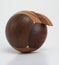 Wooden sphere puzzle on white background