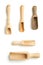 Wooden spice scoop isolated on