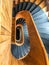 Wooden spiral staircase in Mill number five in Lowell, Massachusetts