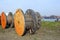 Wooden spool for electric wires