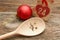 Wooden Spoon and Chrismas decorations