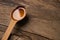 Wooden Spoon of cooking olive oil