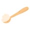 Wooden spoon with flour in hand drawn flat style. Vector illustration of cereals, sugar, powder, coconut flakes