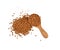 Wooden spoon full of freeze dried instant coffee