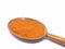 Wooden spoon of red chili powder isolated on white background. Chili powder is the dried, pulverized fruit of one or more