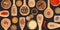 Wooden spoons and bowls with Realistic popular culinary spices