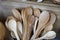 Wooden spoons made from local wood look good and are easy to use in the kitchen