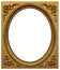 Wooden square oval gilded frame isolated on the white background