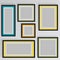Wooden square picture frames color rainbow set for your web design
