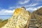 Wooden staircase at the Cliff of Asperillo in Cuesta Maneli beach, very close to Mazagon in province of Huelva, Andalusia, Spain