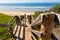 Wooden staircase from cliffs to Pismo Beach