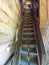 Wooden staircase with small steps at Sapanta Monastery