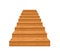 Wooden staircase on white isolated background. Cartoon staircase for a castle or an old house. Steps up. Vector