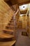 Wooden staircase in a wooden house, manual production