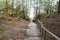 Wooden stairs access to the beach in carcans maubuisson lake France