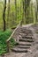 Wooden stairs on a hill