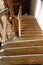 Wooden stairs leading to fortified church, Mosna, Romania