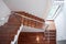 Wooden stairway in luxury house
