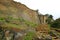 Wooden Stairway to Kuelap Citadel Complex Ruins on the Mountaintop in Amazonas Region, Peru