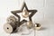 Wooden star with Christmas Golden balls