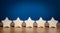 Wooden stars shape five stars rating service concept. satisfaction evaluation survey