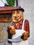 Wooden Statue of Butcher With Carving Knife, Romania