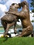 Wooden Statue of Fighting Stallions at Crazy Horse Mountain