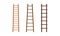 Wooden Step Ladder for Domestic and Construction Need Vector Set