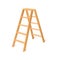 Wooden step ladder for renovation and construction works, realistic 3d vector illustration isolated on white background.