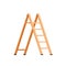 Wooden stepladder. Folding ladder. Isolated on white background.