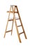 Wooden stepladder on a white background