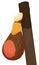 Wooden stick with Iberian ham leg hanging from it, Vector illustration