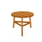 Wooden stool. Chair with three legs. Simple old homemade furniture.