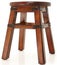 Wooden Stool with Leather Supports