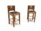 Wooden Stools Leather Seats