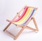 Wooden striped deck chair isolated