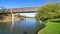 Wooden structure of the bridges over the Ronda del Litoral in Barcelona