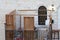 A wooden sukkah on the balcony of a synagogue,