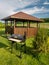 Wooden summer house with grill