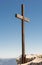 Wooden summit cross in the alps