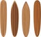 Wooden surfboards set