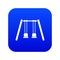 Wooden swings hanging on ropes icon digital blue