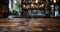 Wooden Table Top in Front of a Bar