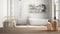 Wooden table top or shelf with aromatic sticks bottles over blurred classic bathroom with bathtub, white architecture interior