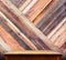 Wooden tabletop at tropical diagonal wood wall,Template mock up