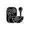 Wooden tableware black glyph icon