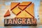 Wooden tangram puzzle