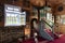 Wooden Tatar mosque interior in Bohoniki, Poland