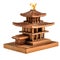 Wooden temple miniature