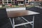 wooden tennis table on the new sports ground